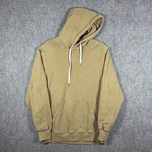 Buck Mason Pullover Hoodie 100 % Cotton Greenish Brown Mens Size Medium #1971